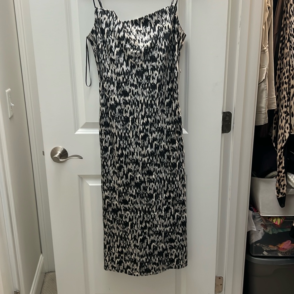 Black/silver/blue dress